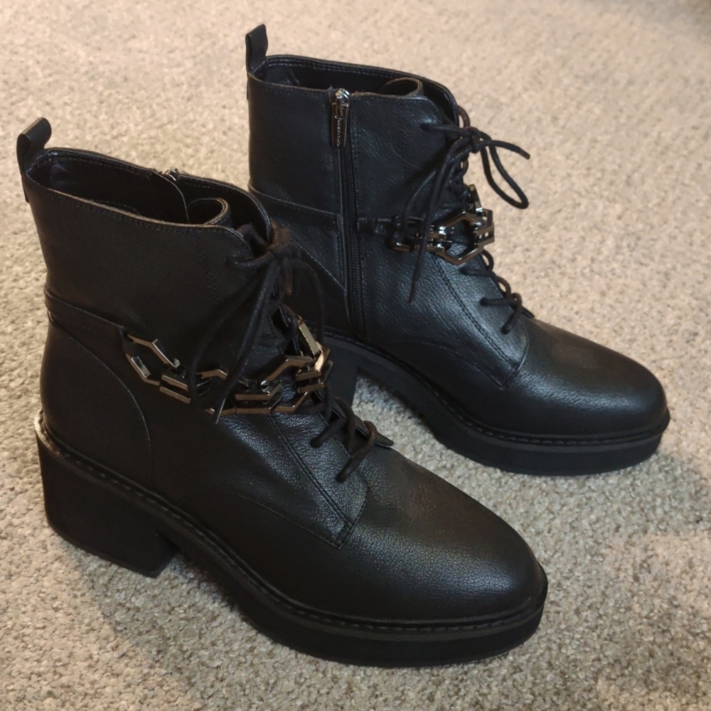 Vince Camuto Leather Combat Boot